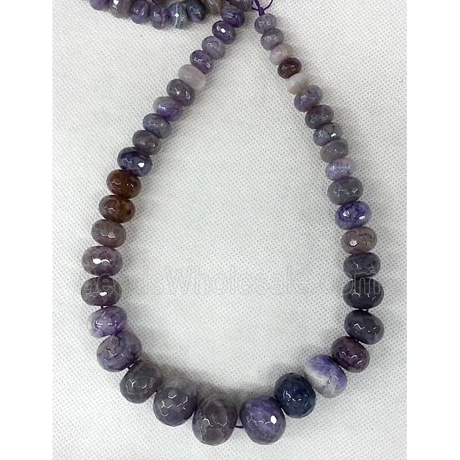 purple Agate rondelle beads Necklace Chain