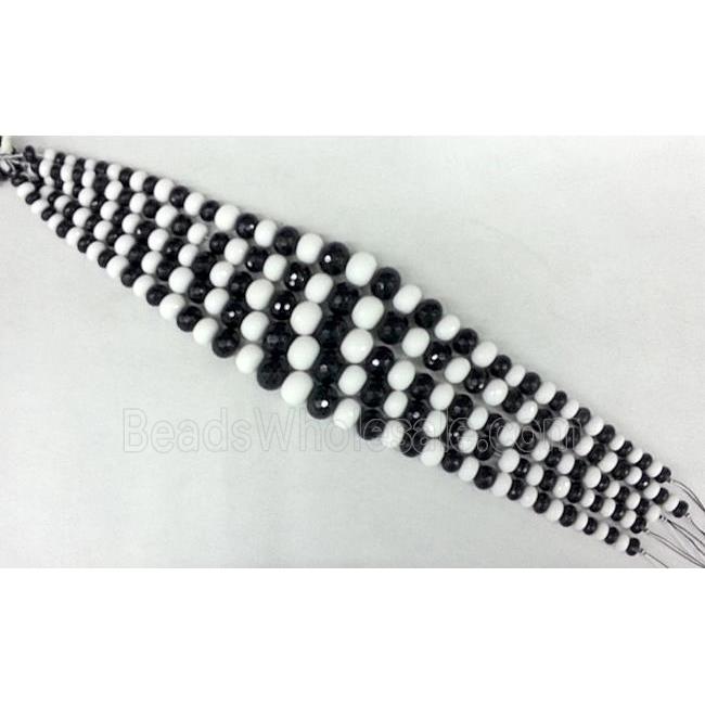 Agate stone beads for necklace, faceted abacus