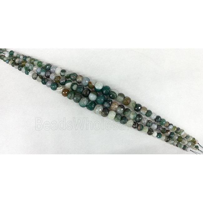 green Druzy Agate rondelle beads Necklace Chain