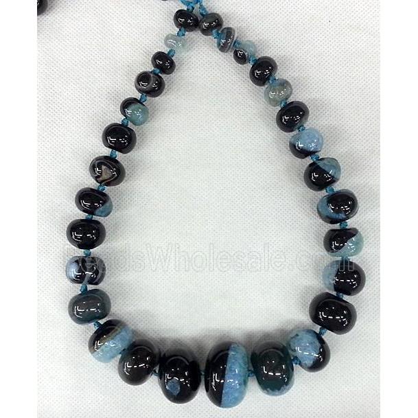 blue Druzy Agate rondelle beads Necklace Chain