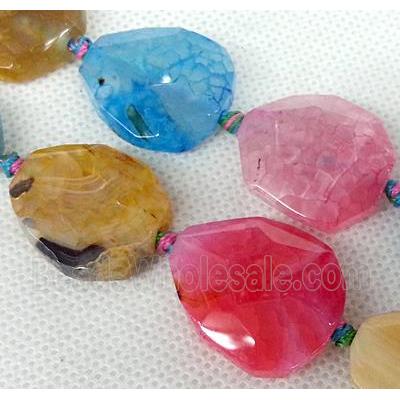 Agate Slice beads, freeform, mixed color