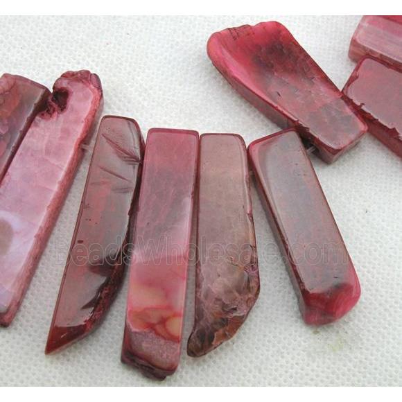 Natural rock agate bead, freeform, pink