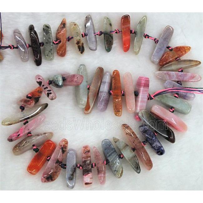 agate stone bead, freeform, colorful
