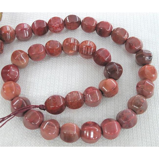 Agate Lantern beads, red