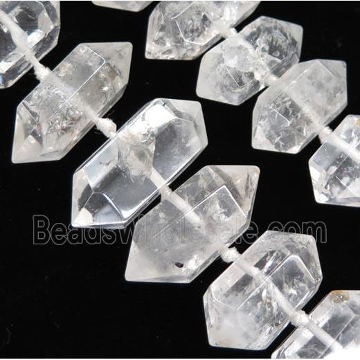 Clear Quartz bullet Beads, point