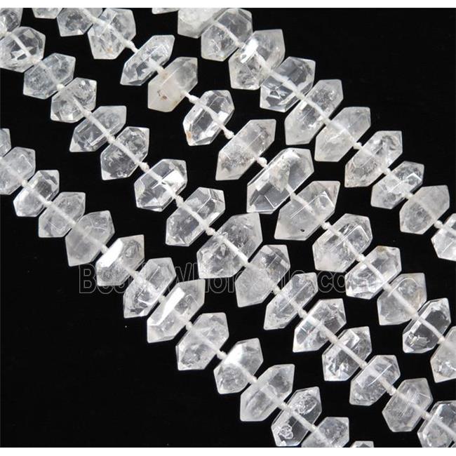Clear Quartz bullet Beads, point