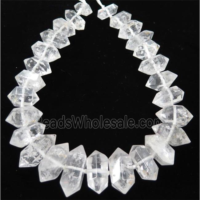 Clear Quartz bullet Beads, point
