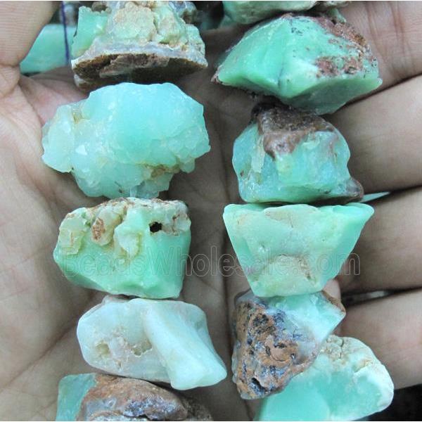 natural Australian Chrysoprase bead chips, freeform, nugget, green