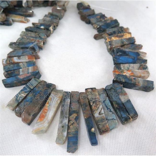 dragon veins agate beads for necklace, stick, freeform