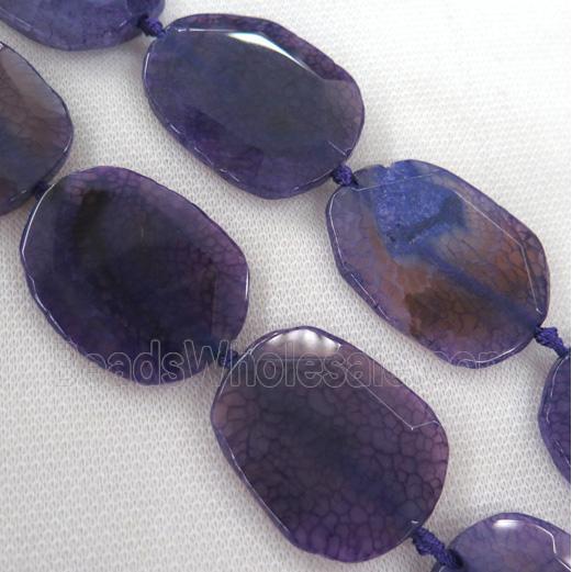 purple Agate beads, slab, faceted freeform