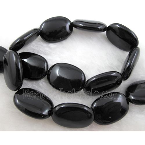 Natural black onyx Agate beads, oval