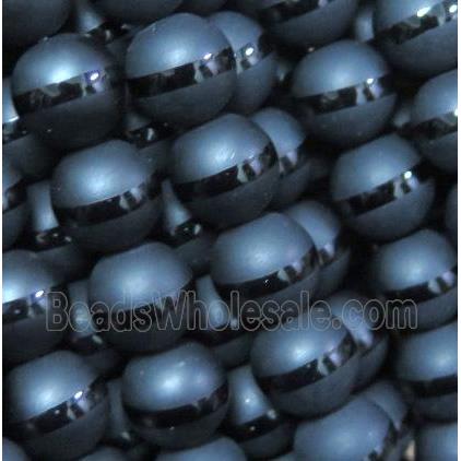 matte black agate onyx Beads, round