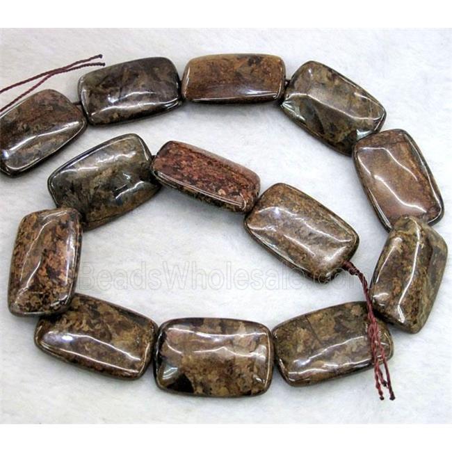 Bronzite Stone Bead, rectangle