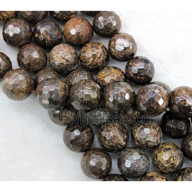 faceted round Bronzite Beads
