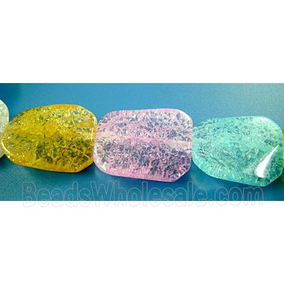 Chinese Crackle Crystal beads, Twist Rectangle