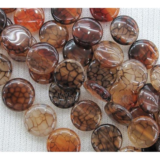 coffee veins Agate beads, circle