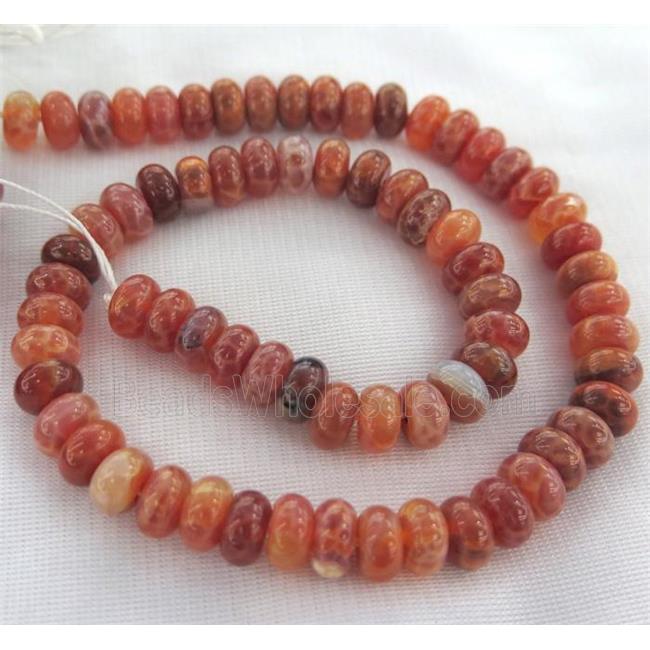 ruby fire agate beads, rondelle