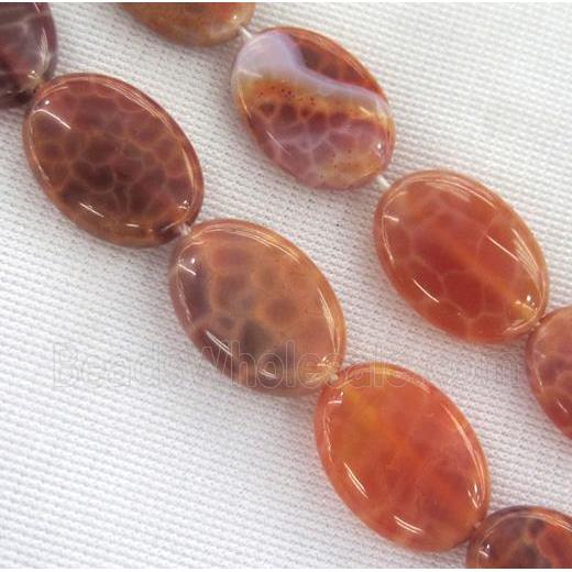 ruby fire agate bead, oval