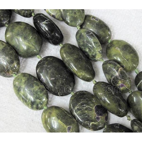 chrysoprase bead, oval