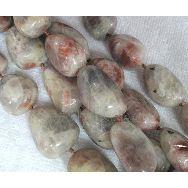 Natural sun stone bead, freeform