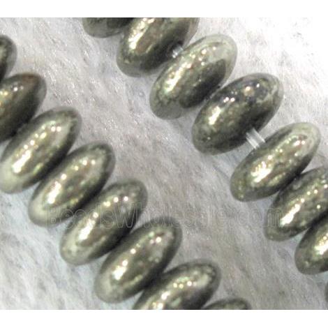 Natural Pyrite Rondelle Beads Smooth
