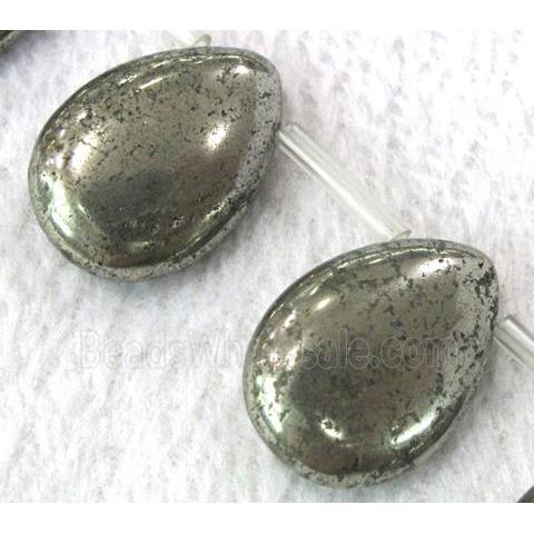 natural Pyrite Beads, teardrop