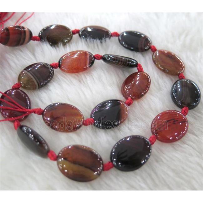 Agate beads, oval, mixed color
