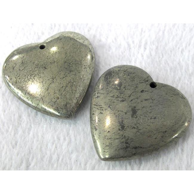 natural Pyrite pendant, heart