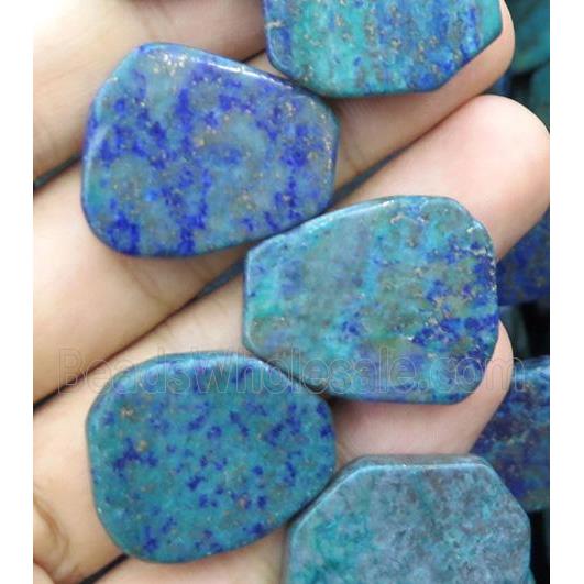 azurite collar bead, teardrop, top drilled, blue