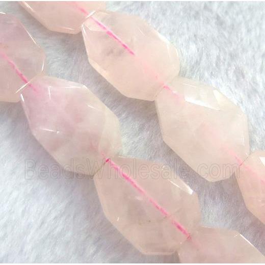 rose quartz nugget beads, freeform