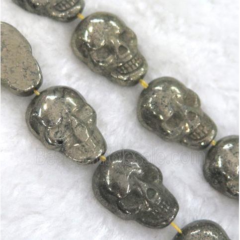 Pyrite Skull Beads