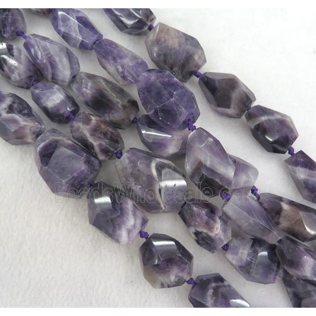 dogtooth Amethyst Beads, faceted freeform