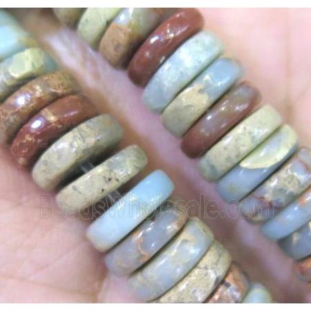 snakeskin jasper bead, heishi