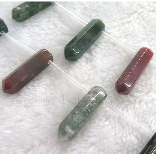 Indian Agate beads, bullet shape