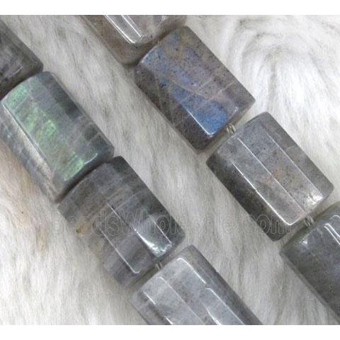 labradorite beads, faceted tube