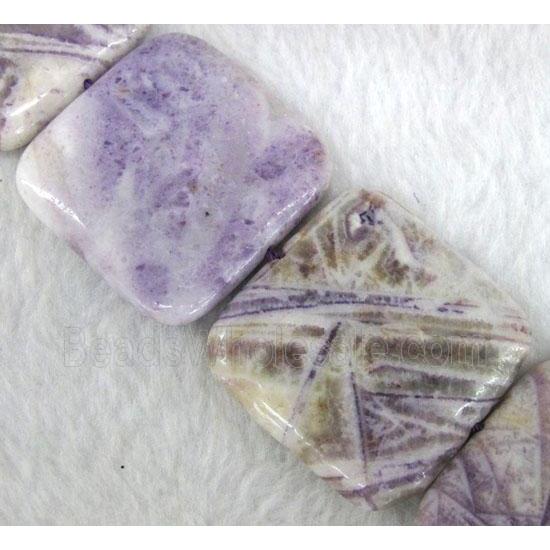 purple jasper beads, square