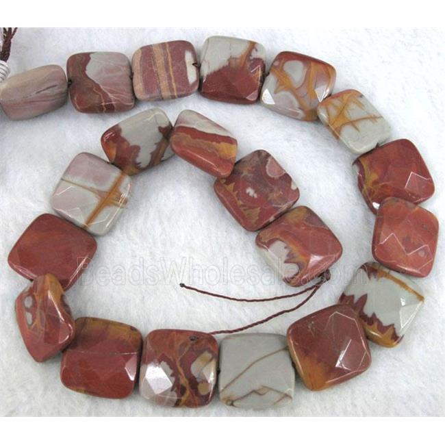natural Noreena jasper beads, faceted square