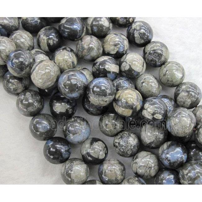 round Gray Opal Stone Beads