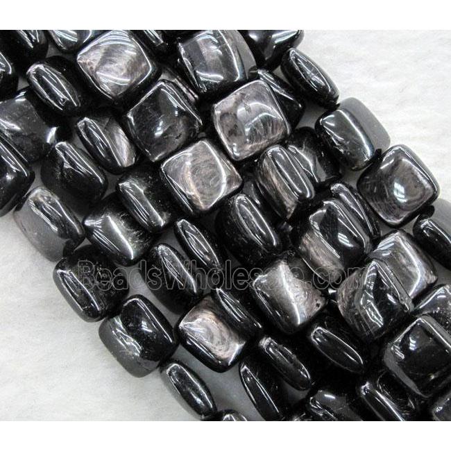 hypersthene stone bead, square