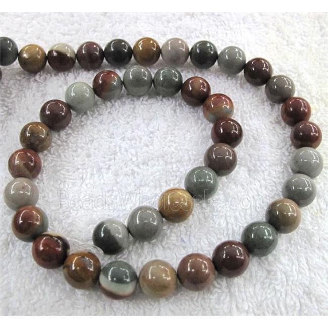 round American Picture Jasper Beads