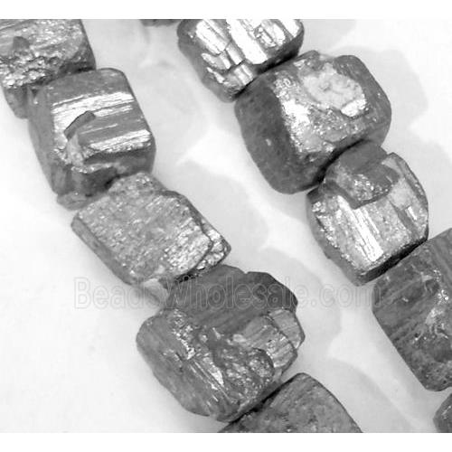 Pyrite beads, freeform cube