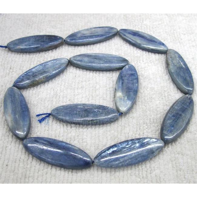 Kyanite bead, horse-eye shaped, blue