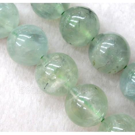 prehnite beads, round, lt.green