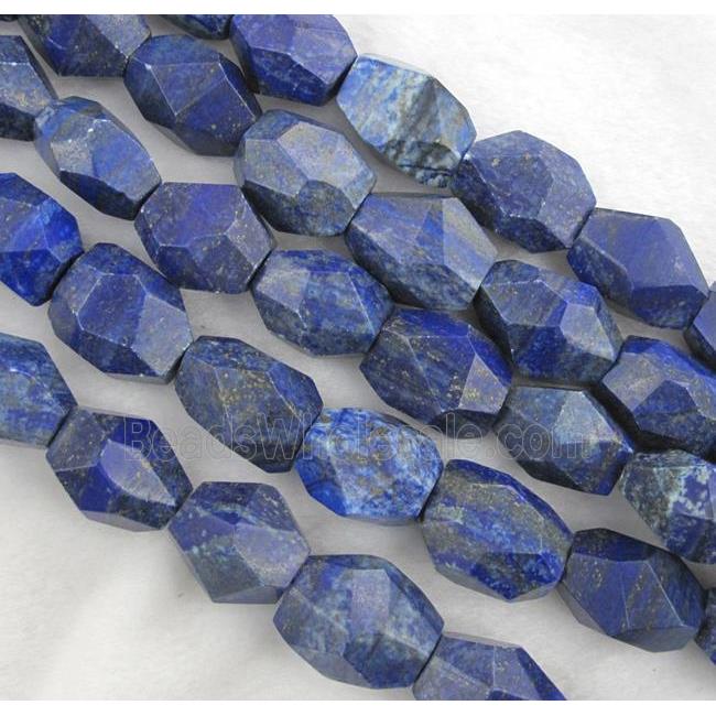 lapis lazuli nugget bead, freeform, blue