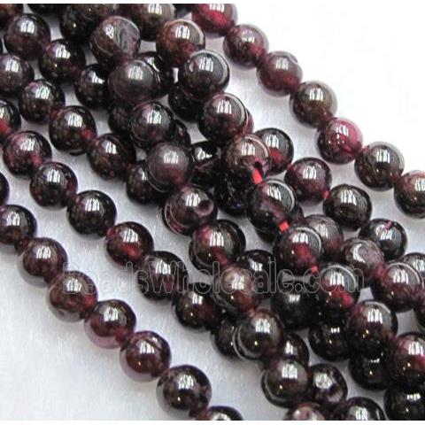 Garnet bead, round