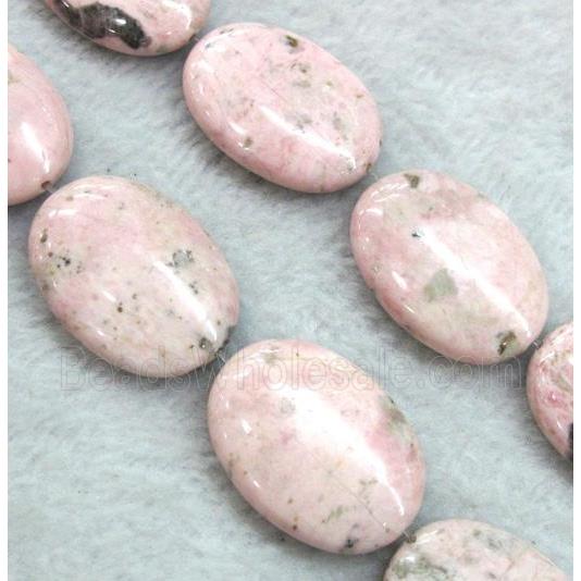 pink Rhodochrosite beads, oval