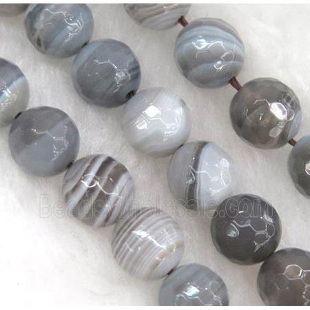 gray botswana agate beads, faceted round