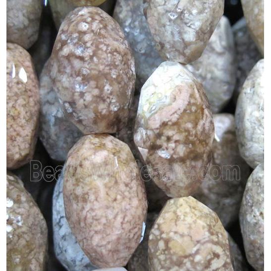 agate beads, faceted freeform