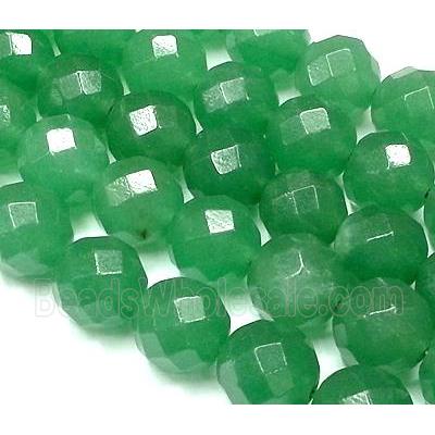 faceted round green jasper bead