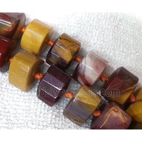 mookaite bead, triangle, faceted